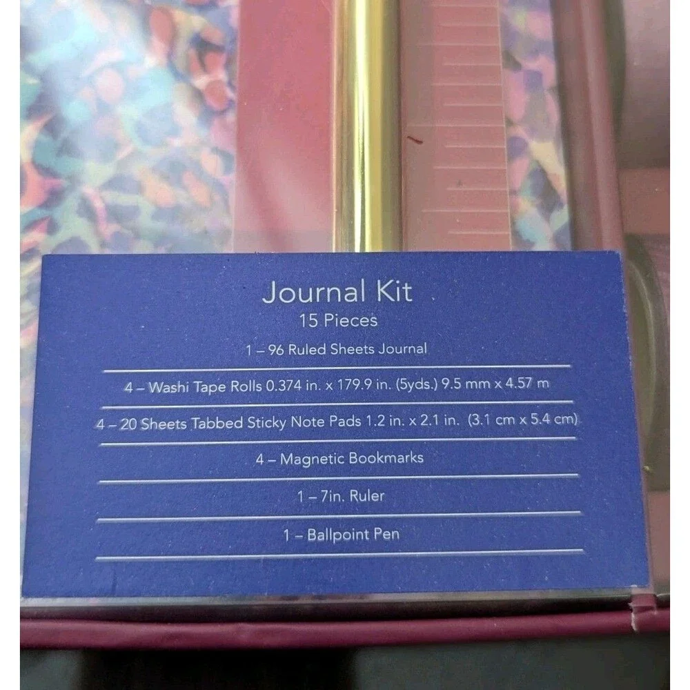 Floral‎ Journal Kit 15 Piece Journal Washi Tape Note Pads Bookmark Ruler Pen